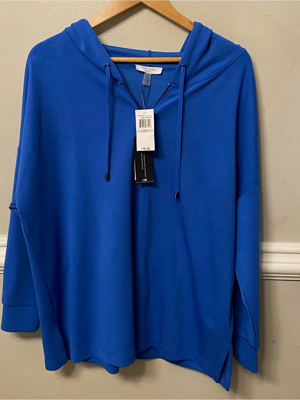Women’s Blue Hooded Pullover Sweater